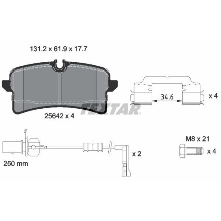 Fékbetét készlet, Tárcsafék 2564201 Audi A6 C7/A7/A8 D4