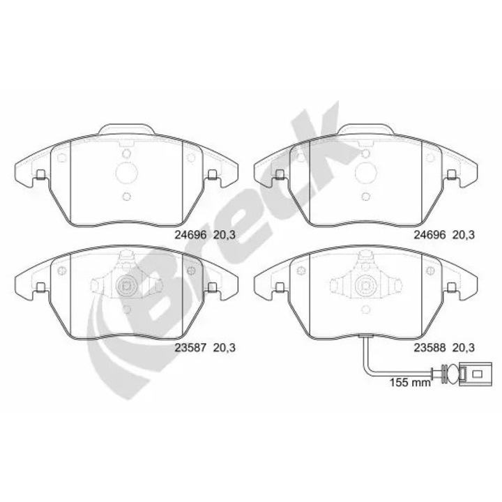 Set Placute Frana 246960070110 Audi A1/A3/Tt Seat Altea/Leon/Toledo 3 Skoda Superb 2/Yeti Vw Beetle/Caddy 3