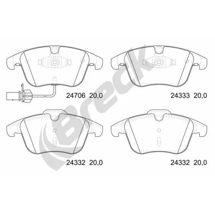Fékbetét készlet, Tárcsafék 247060055110 Audi A4 B8/A5