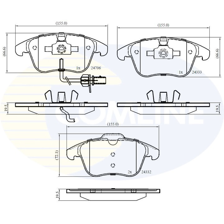 Комплект накладки, дискови спирачки Cbp11591 Audi A4 B8/A5