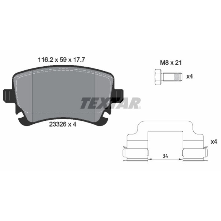 Fékbetét készlet, Tárcsafék 2332607 Audi A6 C6 Bentley Continental/Continental Flying Spur/Flying Spur