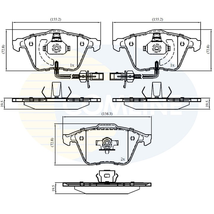 Комплект накладки, дискови спирачки Cbp11753 Audi A4 B5/A4 B6/A4 B7/A6 C6/A8 D3 Seat Exeo