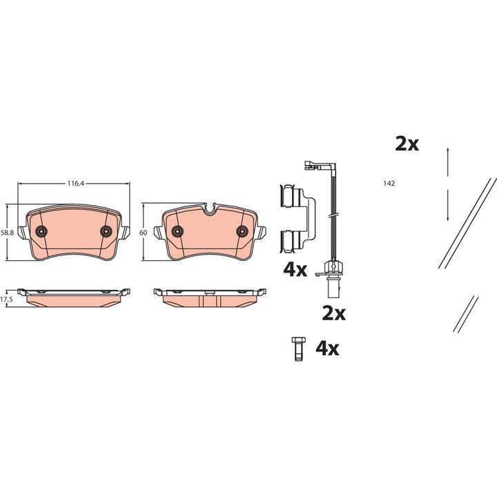 Fékbetét készlet, tárcsafék Gdb2464 Audi A6 C7/A7 Porsche Macan