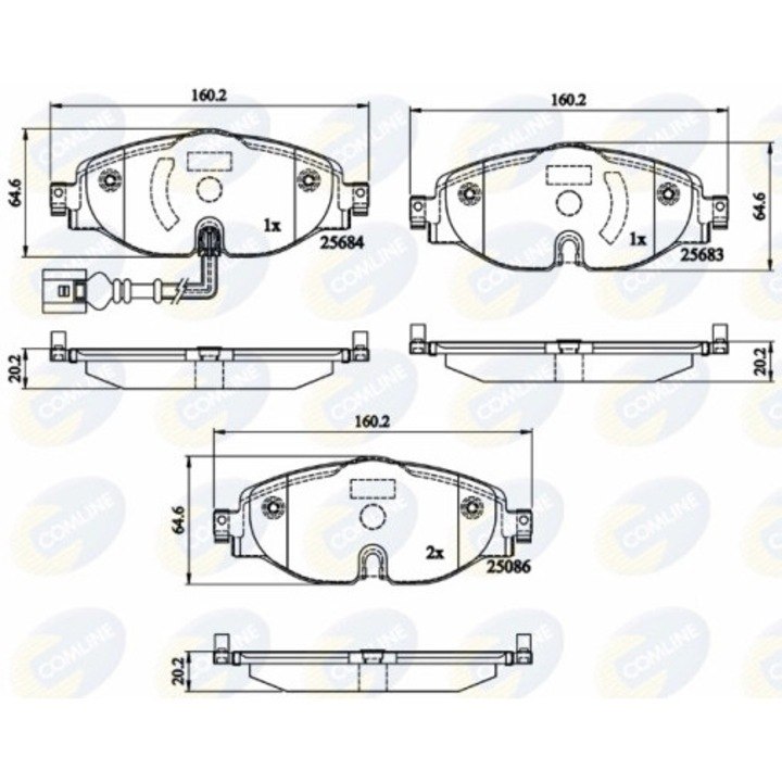 Комплект накладки, дискова спирачка Cbp12158 Audi A1/A1 Allstreet/A3/Q2/Q3/Tt Cupra Formentor/Leon/Leon Sportstourer Seat Ateca