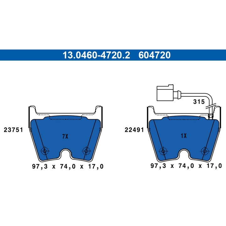 Set Placute Frana 13.0460-4720.2 Audi A3/Tt