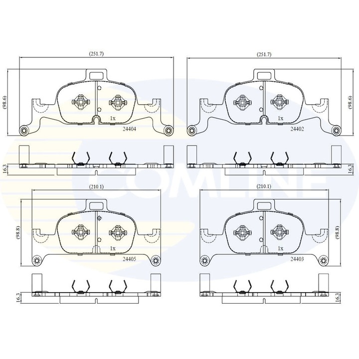 Комплект накладки, дискова спирачка CBP02365 Audi A4 B9/A5/A6 C8/A7/Q5