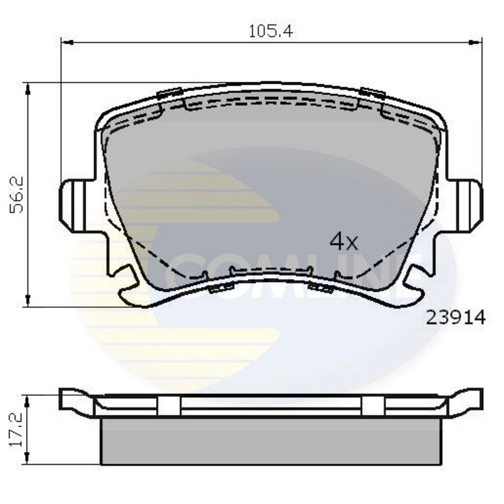 Комплект накладки, дискови спирачки Cbp01284 Audi A3/A4 B6/A4 B7/A6 C4/A6 C5/A6 C6/Q3/Tt Seat Alhambra/Altea/Exeo/Leon/Toledo 3