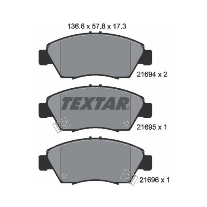 Fékbetét készlet, tárcsafék 2169401 Acura Ilx/Rsx Honda Airwave/City 5/Civic 5/Civic 6/Civic 7/Civic 8/Civic 9/Crx 3