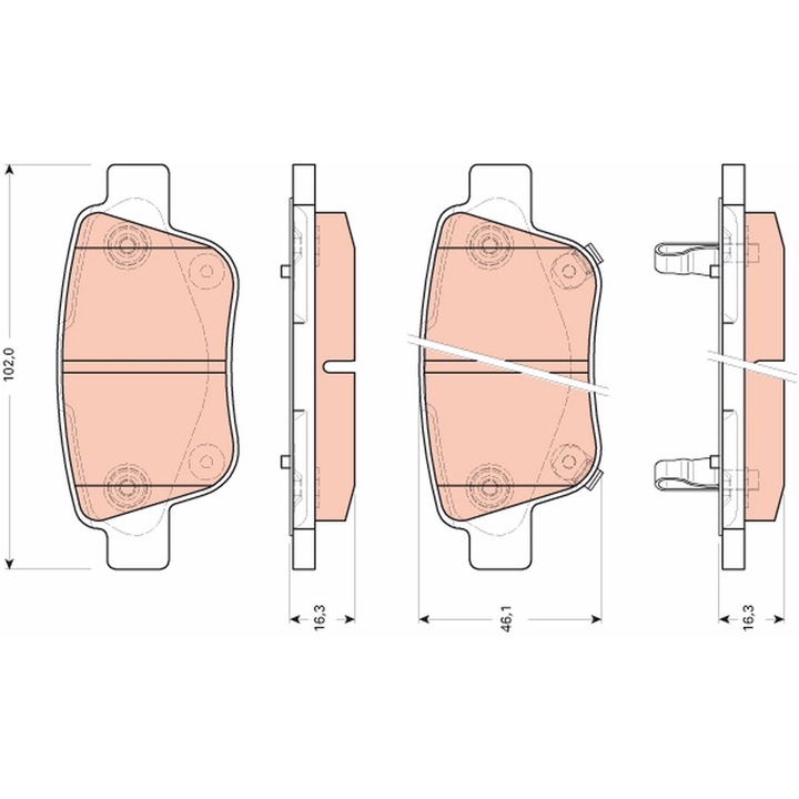 Fékbetét készlet, tárcsafék Gdb3456 Toyota Alphard / Vellfire/Previa 3