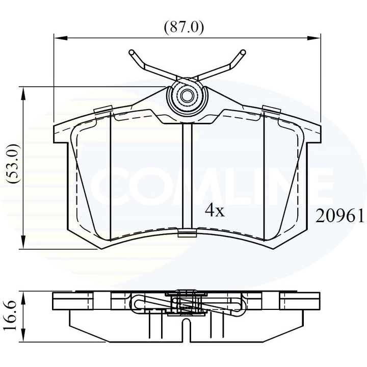 Комплект накладки, дискова спирачка Cbp0797 Audi A1/A1 Allstreet/A2/A3/A4 B5/A4 B6/A4 B7/A6 C5/A8 D2/Allroad C5/Tt Citroën C2