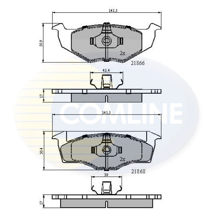 Комплект накладки, дискова спирачка Cbp0707 Seat Arosa Skoda Fabia 1/Fabia 1 Praktik/Fabia 2/Roomster Praktik Vw Fox/Golf 3