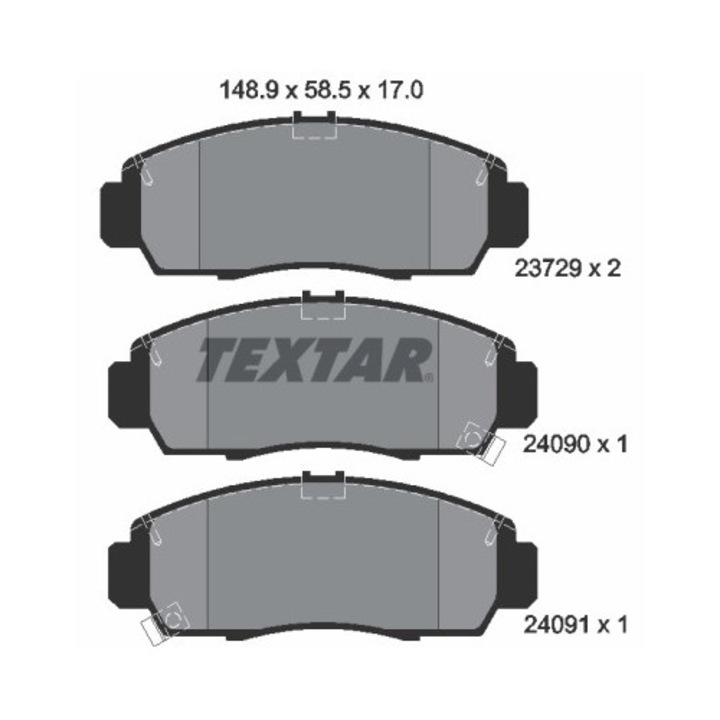 Fékbetét készlet, Tárcsafék 2372901 Acura Cl/Rl/Tl/Tsx Byd F6/G6/Sirui Gmc Yukon Honda Accord/Accord 7/Accord 8/Br-5