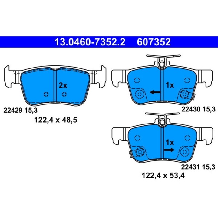 Set Placute Frana 13.0460-7352.2 Honda Accord 10/Civic 10