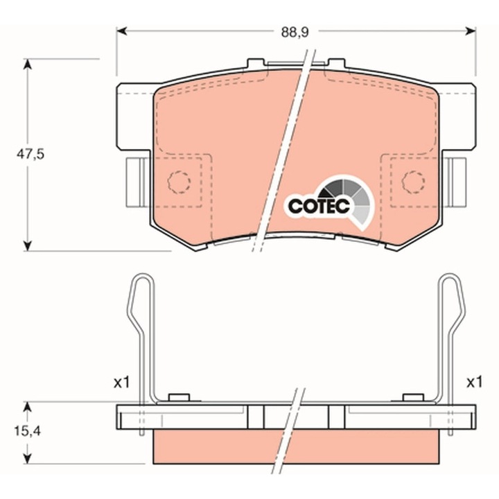Fékbetét készlet, tárcsafék Gdb3154 Acura Legend/Legend 2/Rl/Tl Honda Accord 4/Accord 4 Aerodeck/Accord 5/Accord 6/Fr-5