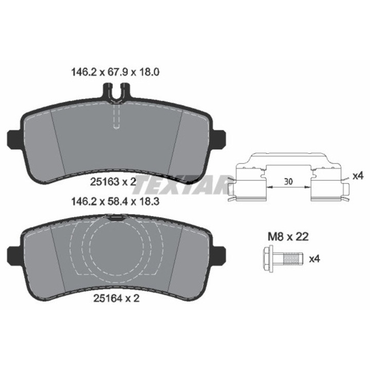 Fékbetét készlet, Tárcsafék 2516305 Mercedes-Benz Amg/S-Class/Sl