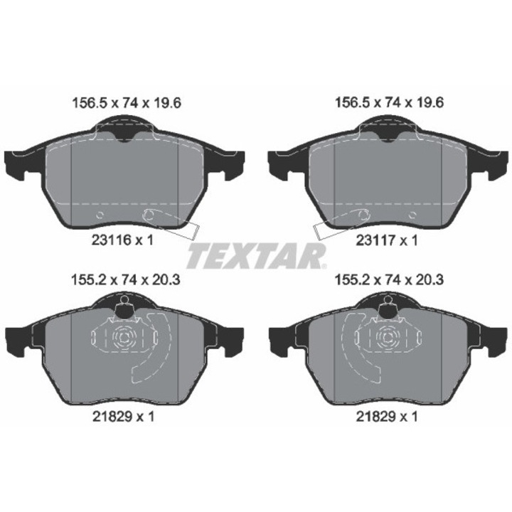 Комплект накладки за дискови спирачки 0950006282 Baic Senova D60/Senova D70/Senova D80 Baic Bjev Es Series Saab 9-5/900 2