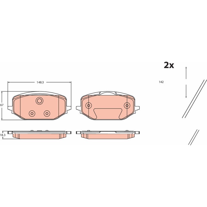 Set Placute Frana Gdb2475 Citroën Berlingo/C4 Spacetourer/C5 10/C5 Aircross/Grand C4 Spacetourer Ds Ds 4 2