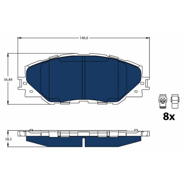 Fékbetét készlet, tárcsafék GDB3424BTE Toyota Auris/Prius Plus/Rav 4 4
