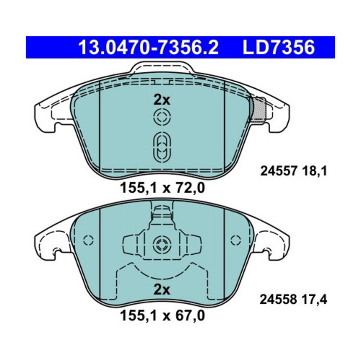 Set Placute Frana 13.0470-7356.2 Citroën C4 2 Ds Ds 4 / Ds 4 Crossback/Ds 5 Opel Mokka Peugeot 5008/5008 1