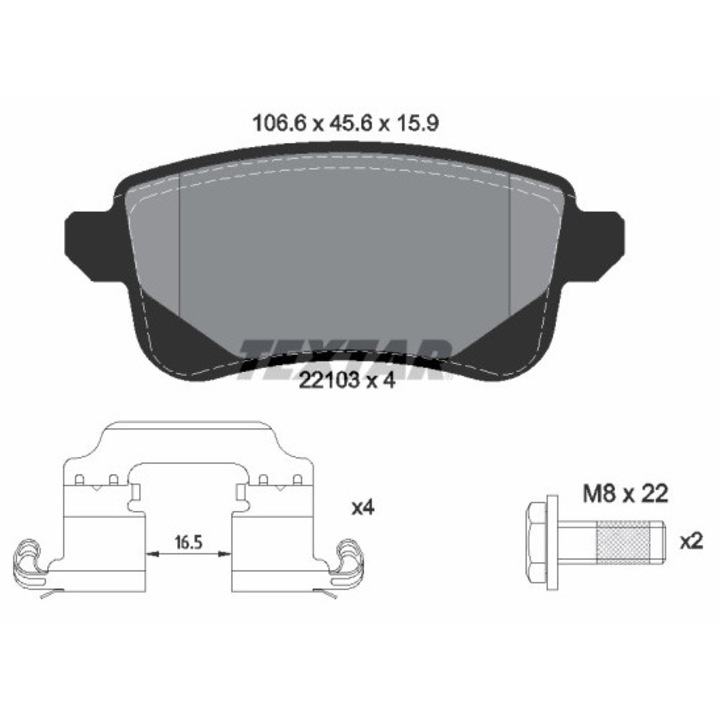 Set Placute Frana 2210301 Mitsubishi Asx/Colt 7 Nissan Juke Renault Arkana 1/Espace 5/Megane 4/Scénic 3