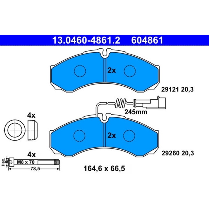 Fékbetét készlet, tárcsafék 13.0460-4861.2 Nissan Cabstar/Nt400 Cabstar