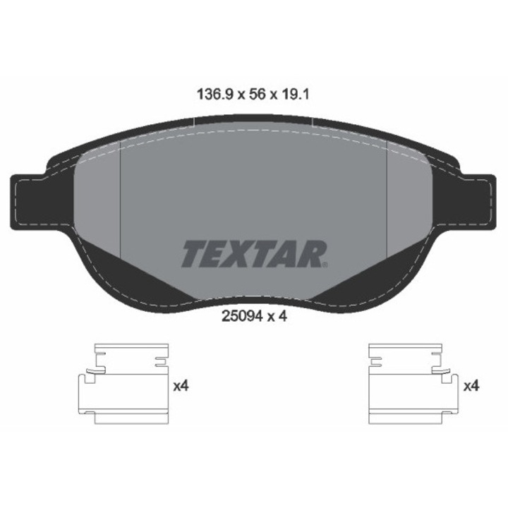 Fékbetét készlet, tárcsafék 2509401 Citroën C4/C4 1 Peugeot 307