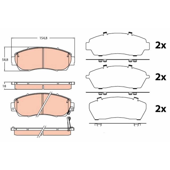 Fékbetét készlet, Tárcsafék Gdb3581 Changan Cs95 Honda Cr-5 4/Cr-5 5/Crosstour 1 Honda (Dongfeng) Cr-5/Elysion