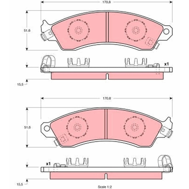 Fékbetét készlet, Tárcsafék Gdb1226 Chevrolet Camaro/Corvette Ford Australia Mustang/Territory/Tickford Te 50 Hsv Gts
