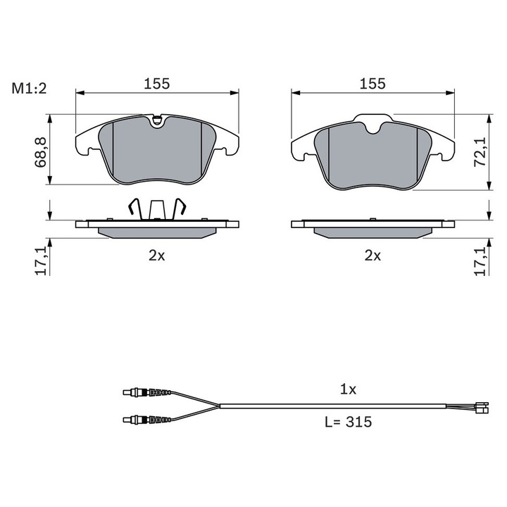 Fékbetét készlet, tárcsafék 0986494371 Citroën C5 3 Peugeot 407/508/508 1/508 SW 1