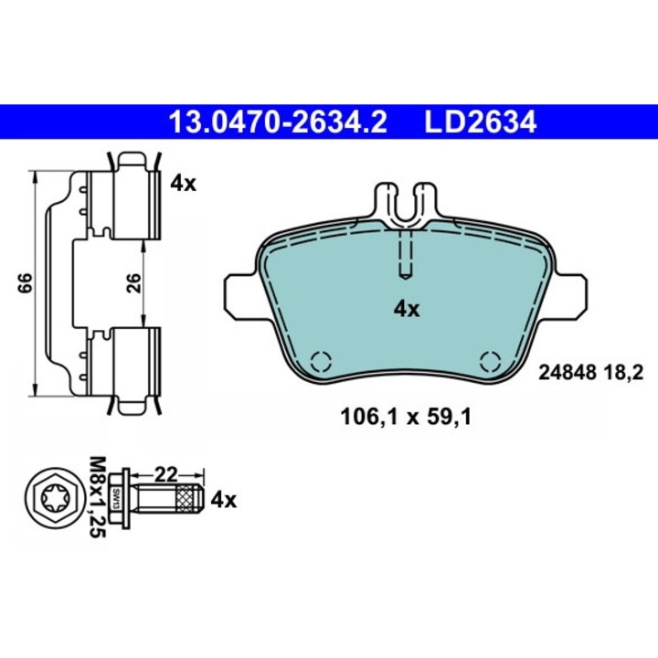 Fékbetét készlet, tárcsafék 13.0470-2634.2 Mercedes-Benz Cla/Cla Shooting Brake/Gla-Class