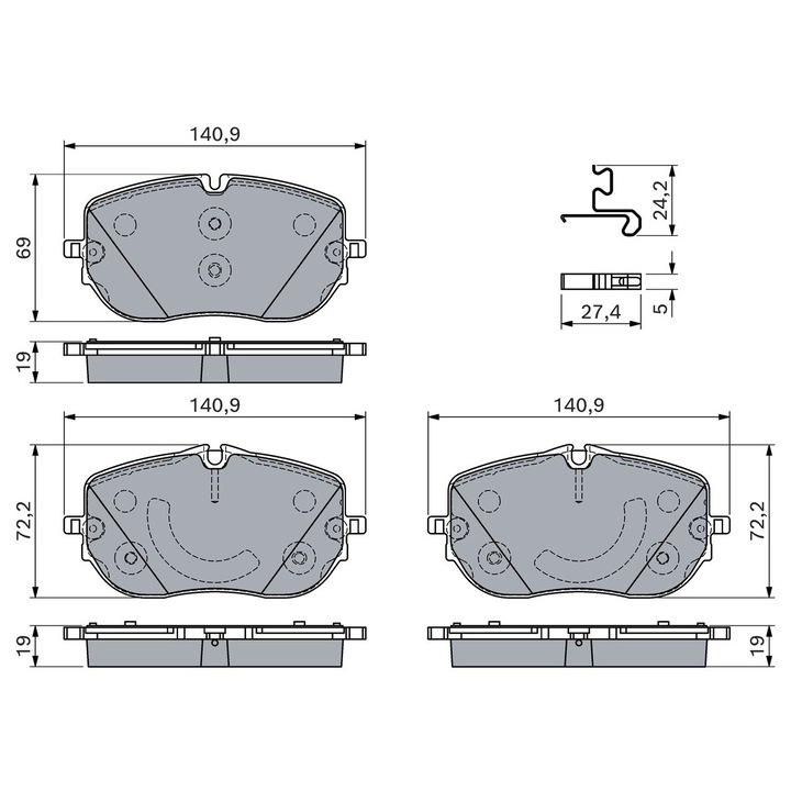Fékbetét készlet, tárcsafék 0986460181 Mercedes-Benz C-osztály/C-osztály T-modell