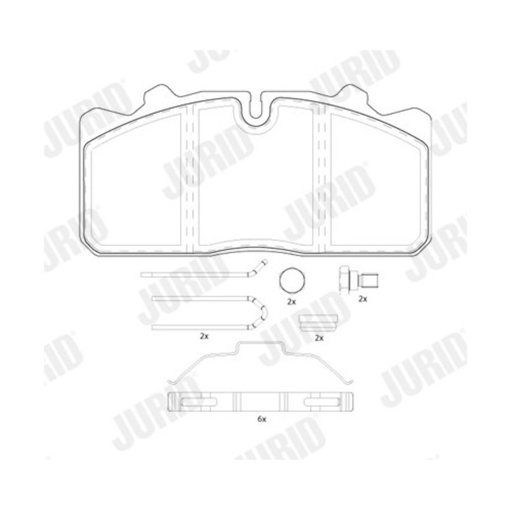 Комплект накладки, дискова спирачка 2908809560 Daf Cf/Lf 45/Xf/Xf 105/Xf 2/Xg/Xg+ Erf Ect Irisbus Access Bus 1/Access Bus 2