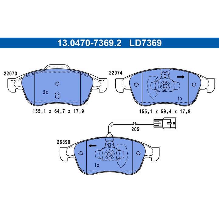 Fékbetét készlet, tárcsafék 13.0470-7369.2 Mercedes-Benz Citan/T-Class
