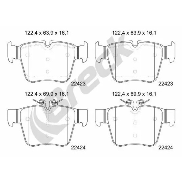 Fékbetét készlet, tárcsafék 224230055400 Mercedes-Benz C-osztály/C-osztály T-modell/Glc