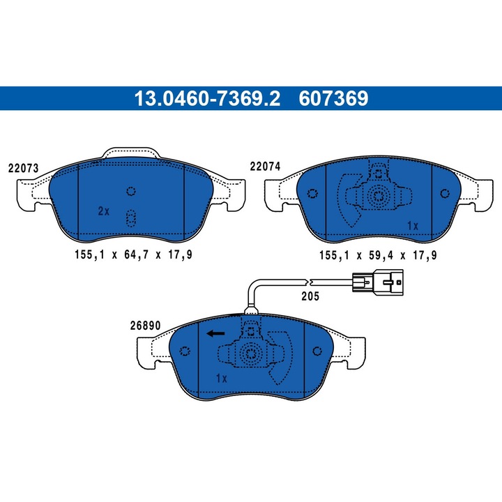 Fékbetét készlet, tárcsafék 13.0460-7369.2 Mercedes-Benz Citan/T-osztály