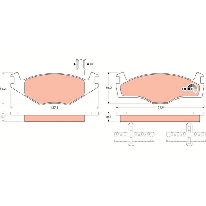 Fékbetét Készlet, Tárcsafék Gdb454 Seat Cordoba/Ibiza 2/Toledo 1 Vw Caddy 1/Golf 1/Golf 2/Golf 3/Golf Van 3/Jetta 1