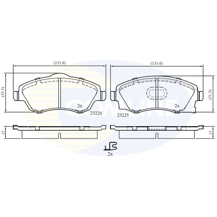 Комплект накладки, дискова спирачка Cbp31112 Opel Combo/Corsa C/Meriva A/Tigra Twintop Vauxhall Combo Tour Mk 2/Corsa Mk 2