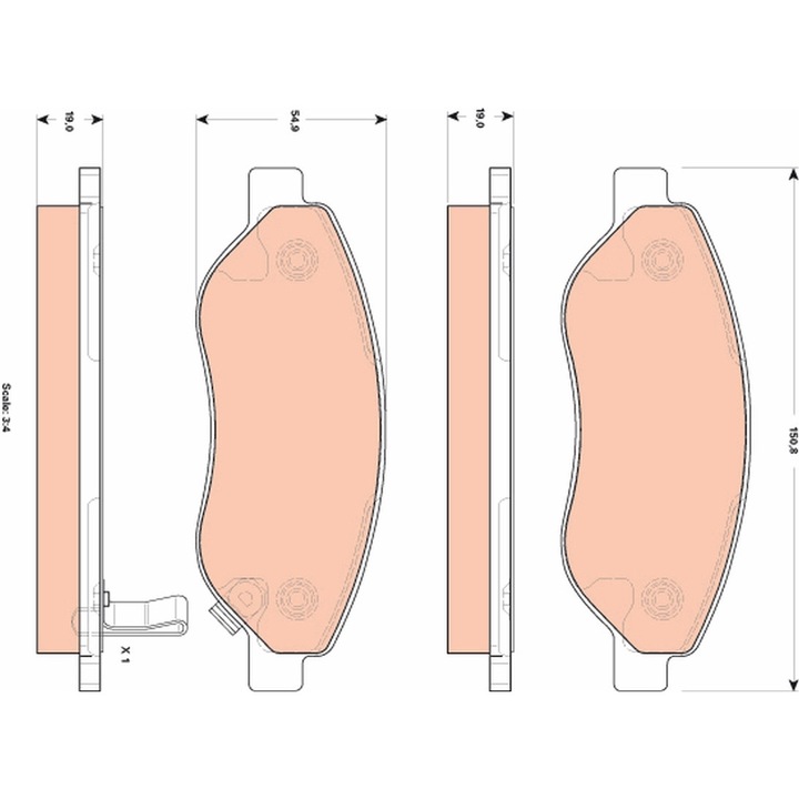 Fékbetét készlet, tárcsafék Gdb1713 Opel Corsa D Vauxhall Corsa Mk 3