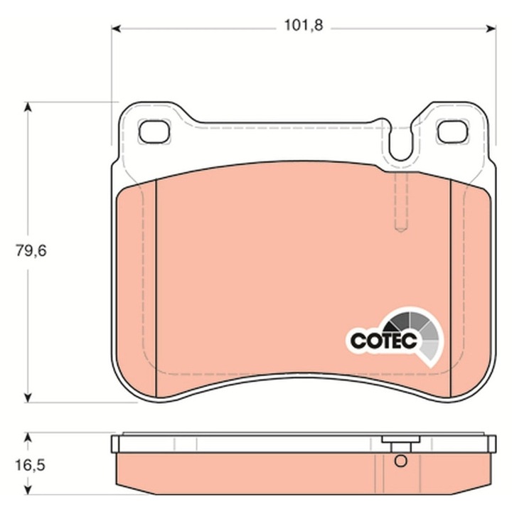 Fékbetét készlet, tárcsafék Gdb1693 Mercedes-Benz C-osztály/C-osztály T-modell/Clc-osztály/Clk/Sl/Slk