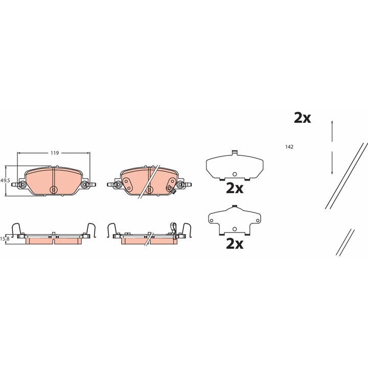 Fékbetét készlet, Tárcsafék Gdb2513 Honda Cr-5 5