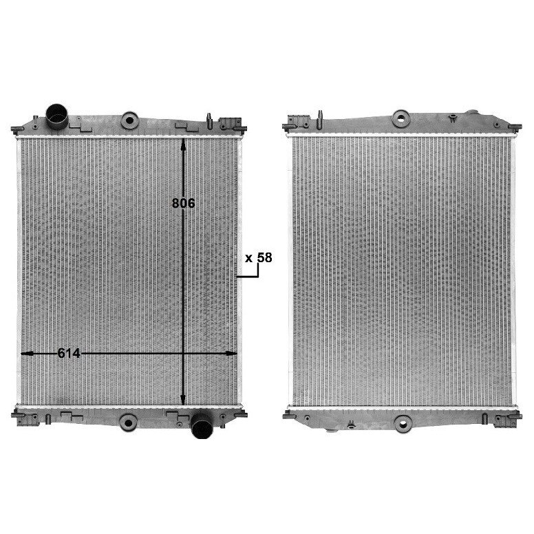 1241580 Radiator Radiator apa Lamiro DAF CF 92-02R 806x614x58 cm, inlocuitor OE 1241580 ...