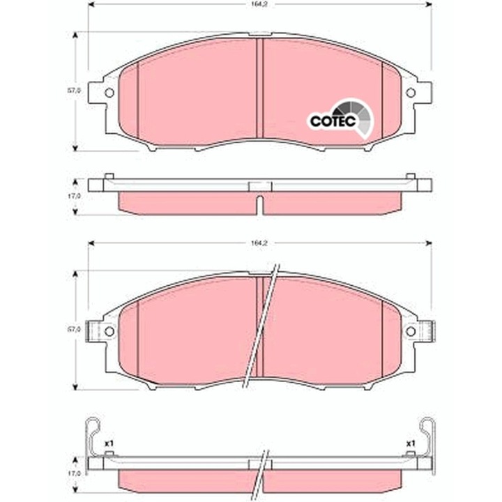 Fékbetét készlet, tárcsafék Gdb3340 Dongfeng (Dfac) Oting Nissan Navara/Pathfinder 2/Pick Up/Xterra