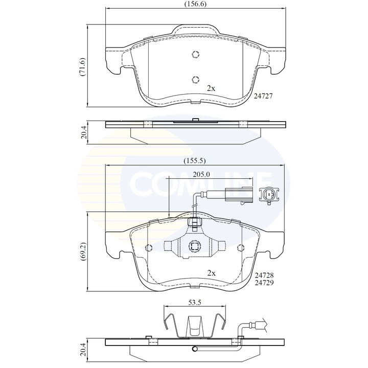 Комплект накладки, дискова спирачка Cbp12032 Chrysler Delta Fiat Doblo Lancia Delta 3 Opel Combo