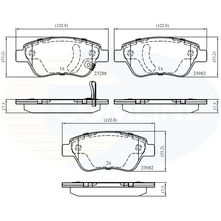 Комплект накладки, дискова спирачка Cbp31594 Fiat Doblo Opel Corsa D Proton Gen 2/Persona/Satria Neo Vauxhall Corsa Mk 3
