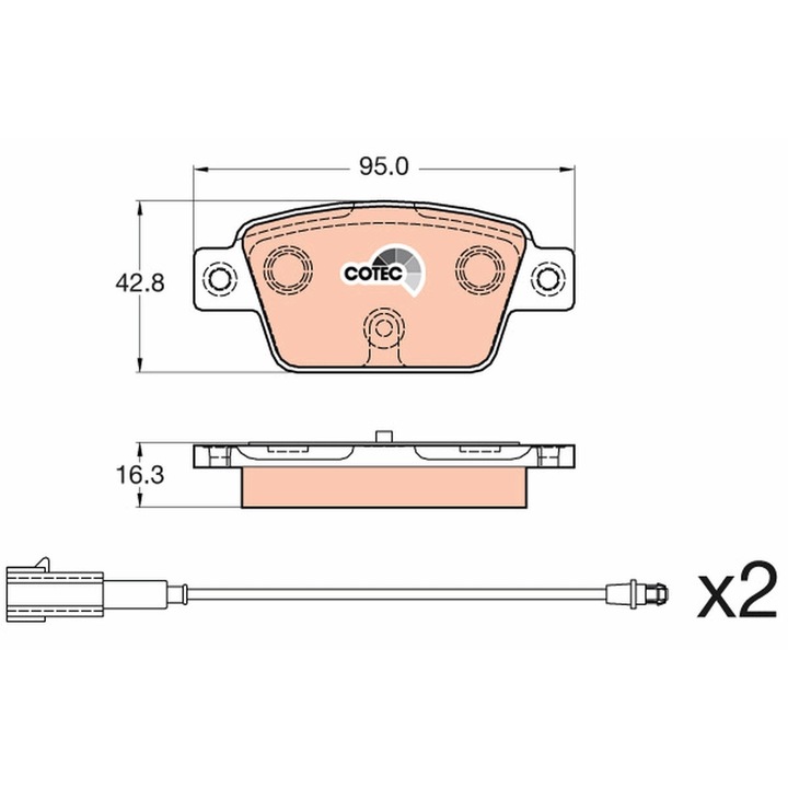 Fékbetét készlet, Tárcsafék Gdb2054 Chrysler Delta Fiat Bravo 2/Multipla Lancia Delta 3