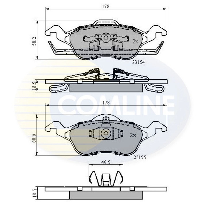 Комплект накладки, дискови спирачки Cbp0490 Ford Focus 1