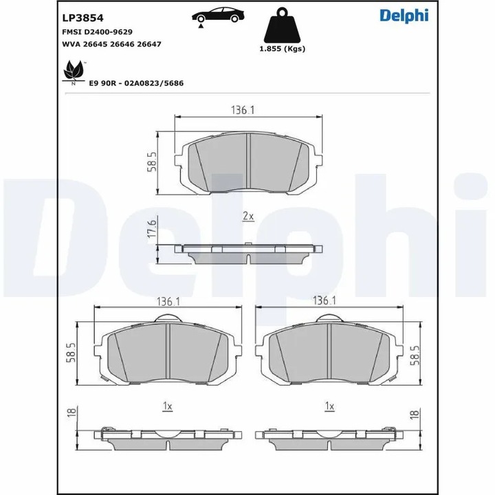Set Placute Frana Lp3854 Hyundai Elantra 7 Kia Niro 2