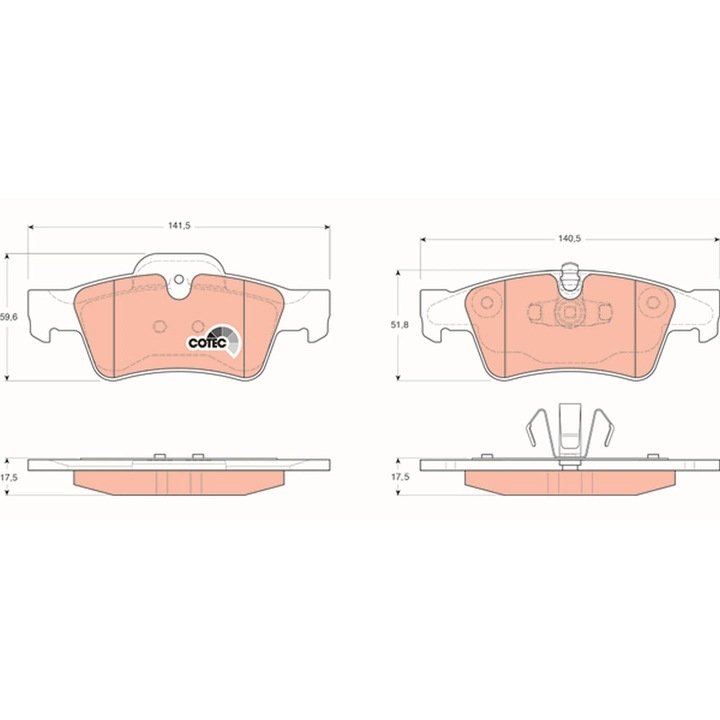 Fékbetét készlet, Tárcsafék Gdb1643 Mercedes-Benz G-osztály/Gl-osztály/M-osztály/R-osztály