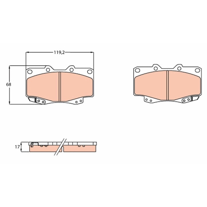 Fékbetét készlet, tárcsafék Gdb3428 Toyota Fortuner/Hilux 6/Hilux 6 Pick-Up/Hilux 7/Hilux 7 Pick-Up/Tacoma Pick-Up