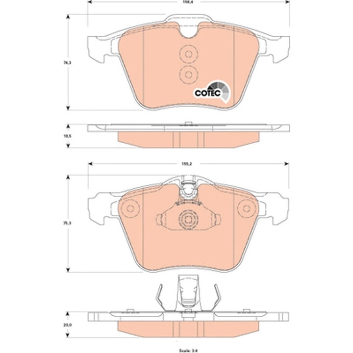 Fékbetét Készlet, Tárcsafék Gdb1835 Jaguar F-Type/S-Type 2/Xf 1/Xf Sportbrake/Xj/Xk 2 Volvo (Changan) S80L